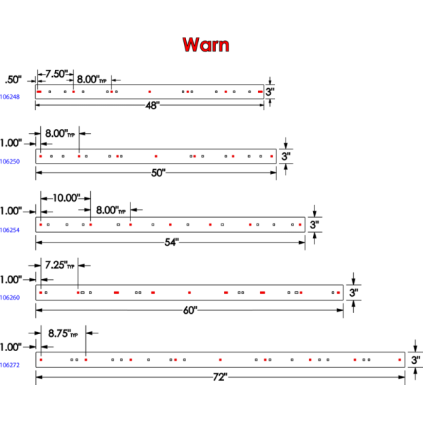 (image for) KFI PRODUCTS 48" Two-Piece Steel Wear Bar