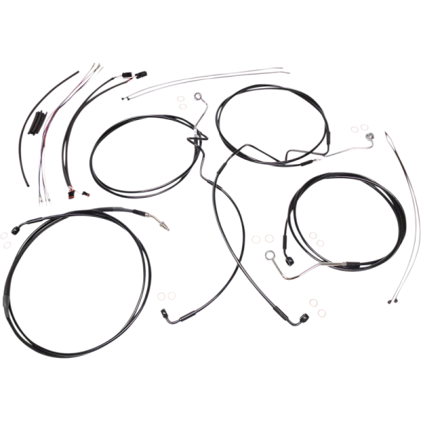 (image for) XR Black w/ Black Fittings DOT Handlebar Installation Kit, 12"-14" Apes