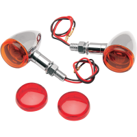 (image for) Chrome Mini Deuce Marker Light with Amber/Red Lenses (Stud Mount)