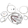 (image for) Burly Brand Stainless Steel Handlebar Cable/Line Install Kit, For 15" Ape hanger bar
