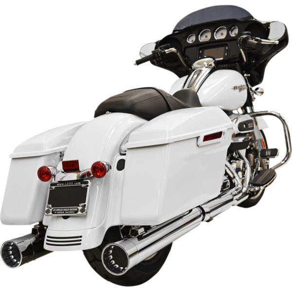 (image for) BASSANI XHAUST 4" DNT Straight Can Mufflers - Chrome/Chrome End
