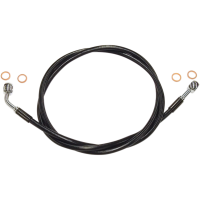 (image for) Black w/ Chrome Fittings Stock Front Brake Line Kit for 18-24 FXBB/S