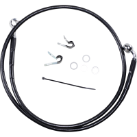 (image for) Black Vinyl-Coated Stainless Steel Front Brake Line Kit, +6" Ext