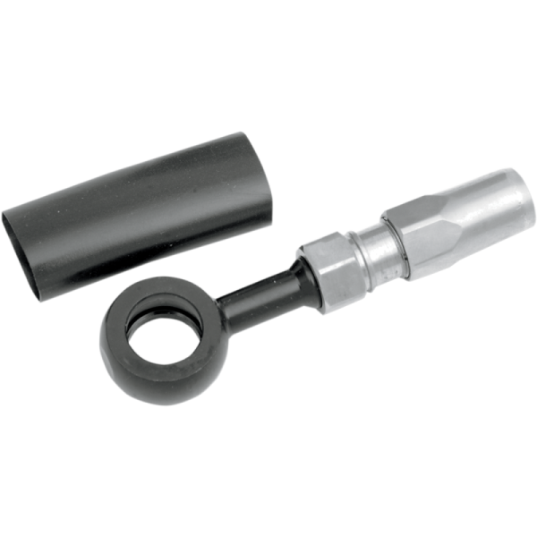 (image for) MAGNUM 7/16" 180° Black Chrome Banjo w/ Stainless Fittings