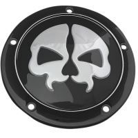 (image for) Split Skull Derby Cover, Black w/ Chrome Skull