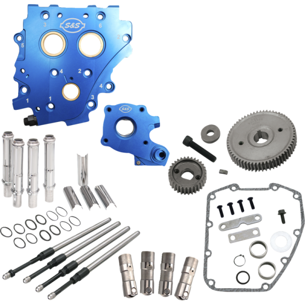 (image for) S&S CYCLE S&S Gear Drive Cam Chest Kit Without Cams, w/ Chrome Pushrod Tubes
