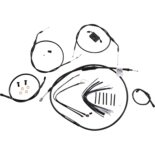 (image for) Burly Brand Black Handlebar Cable/Line Install Kit, For 14" Ape hanger bar