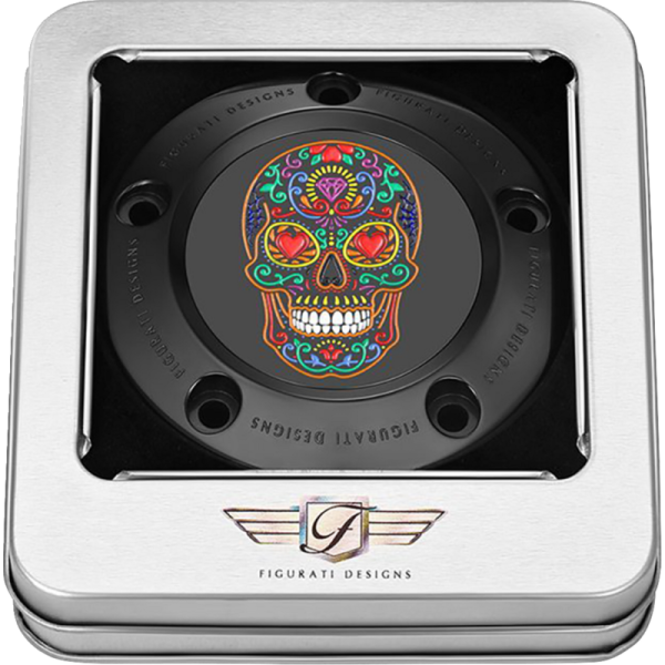 (image for) FIGURATI DESIGNS Timing Cover Black w/ sugar skull