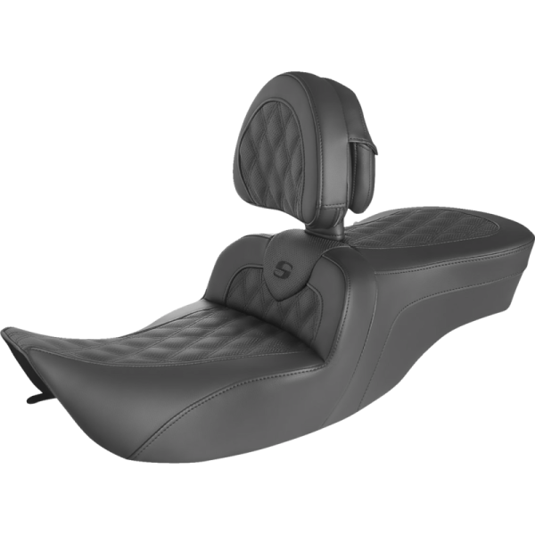 (image for) Saddlemen Roadsofa LS Seat, Black Stitching, W/ Driver's Backrest