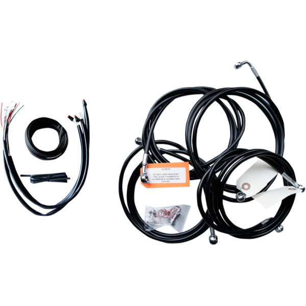 (image for) LA Choppers Black Vinyl/Stainless Braided Complete Kit for 16 Dresser w/ ABS (12-14in.)