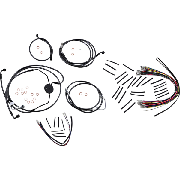 (image for) MAGNUM Black Pearl Designer DOT Handlebar Installation Kit, 15"-17" Apes