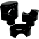 (image for) Gloss Black Smooth Hefty Risers