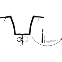 (image for) Pre-Wired EZ Install 1 1/4" Flat Top Handlebar Gloss Black 14" Rise