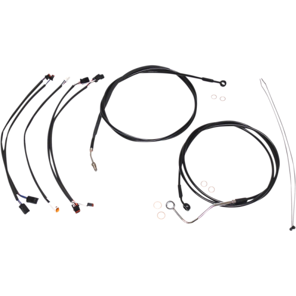 (image for) XR Black w/ Black Fittings DOT Handlebar Installation Kit, 12"-14" Apes