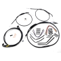 (image for) Burly Brand Black Handlebar Cable/Line Install Kit, For 14" Ape hanger bar