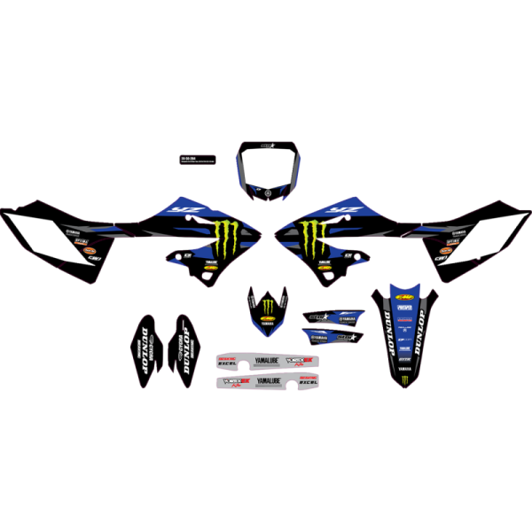 (image for) D'Cor Visuals Complete Graphics Kit - 23.5-24 Monster Energy Star Racing Yamaha, white background