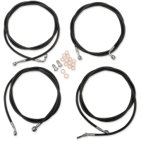 (image for) LA Choppers Black Vinyl/Stainless Braided Standard Kit for 17-20 Dresser w/ ABS (12-14in.)