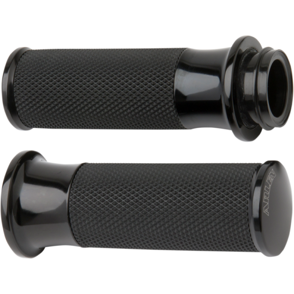(image for) Arlen Ness Fusion Smooth Grips - Black Anodized - 24 FLHTK/FLTRK/FLHRXS