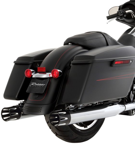 (image for) Rinehart Racing 4" Chrome with Black Merge End Caps