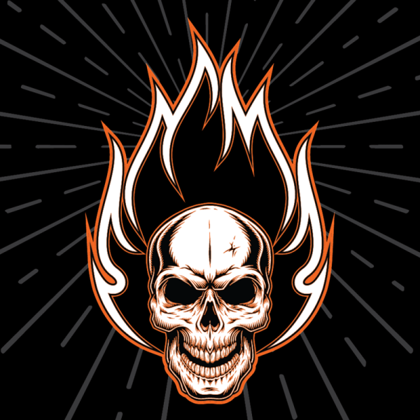 (image for) Zan Headgear Flydanna Headwrap - Flaming skull