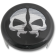 (image for) Black Powdercoat Horn Cover W/ Chrome Split Skull