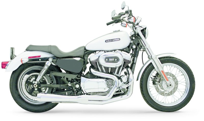 (image for) Bassani Xhaust Road Rage 2-Into-1 System - Chrome, Short Upswept