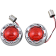 (image for) ProBeam Bullet Ringz Rear Turn Signal Inserts, Chrome/Red