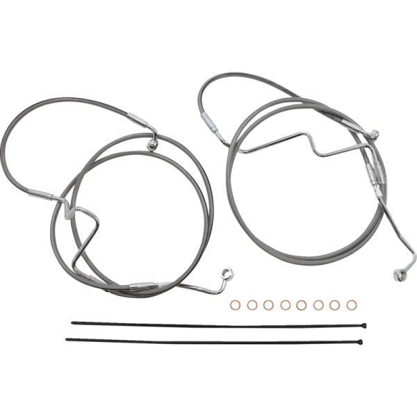 (image for) MAGNUM XR Stainless w/ Chrome Fittings DOT Handlebar Installation Kit, 12"-14" Apes