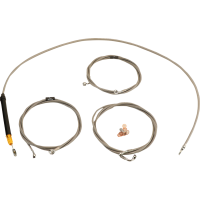 (image for) LA Choppers Standard Cable Kit, Stainless Braided, 12"-14" Handlebars