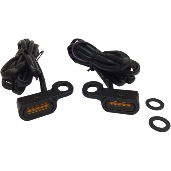 (image for) Drag Specialties LED Handlebar Marker Lights Black/Amber