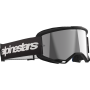 (image for) Alpinestars Vision 3 Goggle, Wordmark Black/Black with Mirror Silver Lens