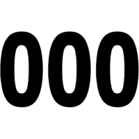 (image for) Mini Pro Numbers - 4" Black - No. 0