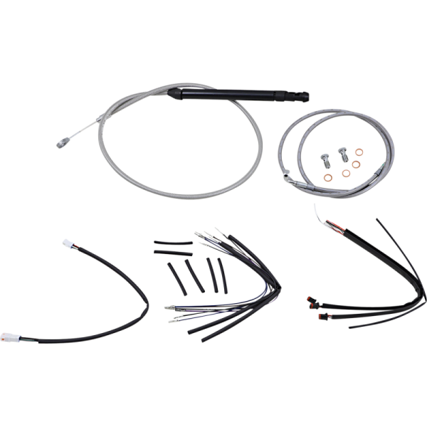 (image for) Burly Brand Stainless Steel Handlebar Cable/Line Install Kit, For 14" Ape hanger bar