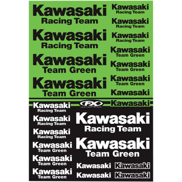 (image for) FACTORY EFFEX Kawasaki Racing OEM Sticker Sheet