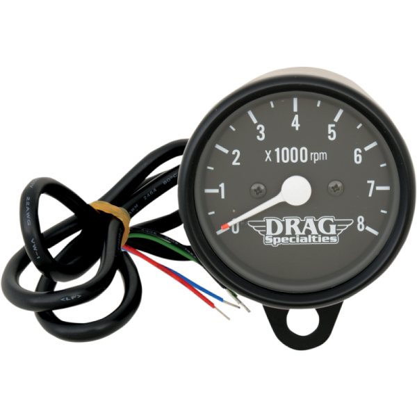 (image for) Drag Specialties Black Housing Mini Tachometer Black Face