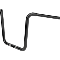 (image for) Gloss Black 1 1/4" Twin Round Handlebars, 14" End Rise