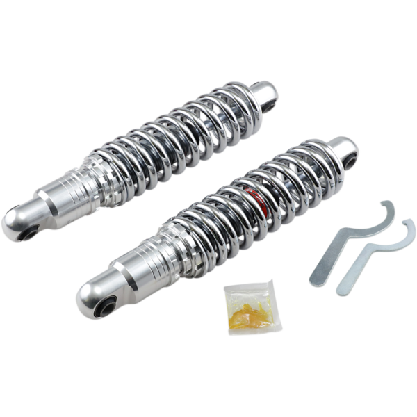 (image for) DRAG SHOCKS Premium Adjustable Shock Chrome 13" (Heavy-Duty)