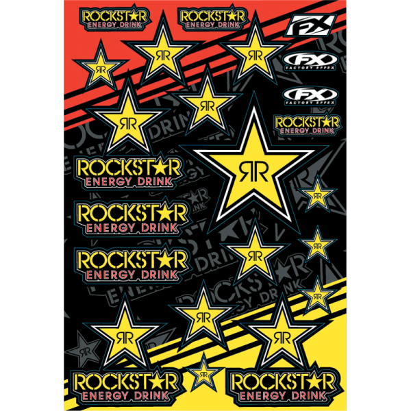 (image for) FACTORY EFFEX Reflective Gold Rockstar Decal Sheet