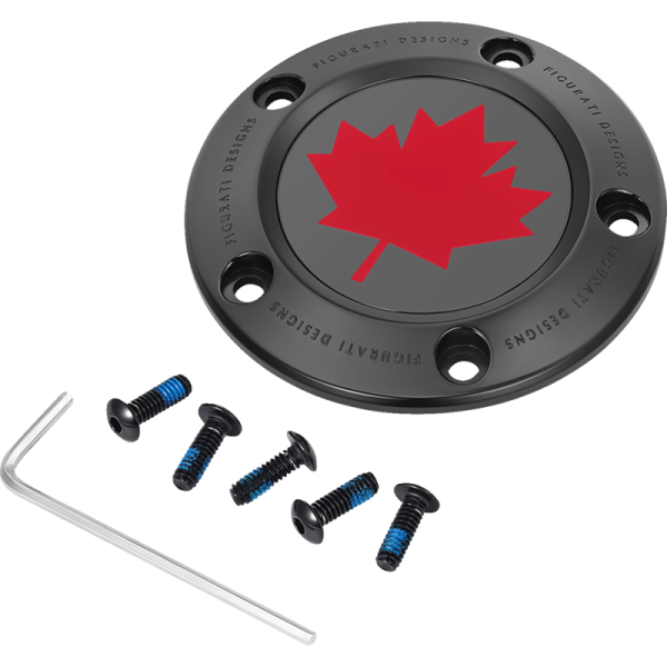 (image for) FIGURATI DESIGNS Timing Cover Black w/ red maple leaf