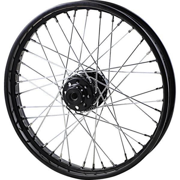 (image for) Drag Specialties 19" x 2.5" Laced Replacement Gloss Black Front Wheel