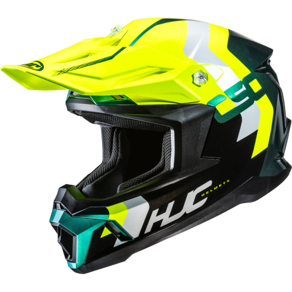 (image for) HJC C50 Primal Helmet - Green/Hi-Viz, Size S