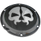 (image for) Split Skull Derby Cover, Black w/ Chrome Skull