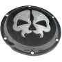 (image for) Split Skull Derby Cover, Black w/ Chrome Skull
