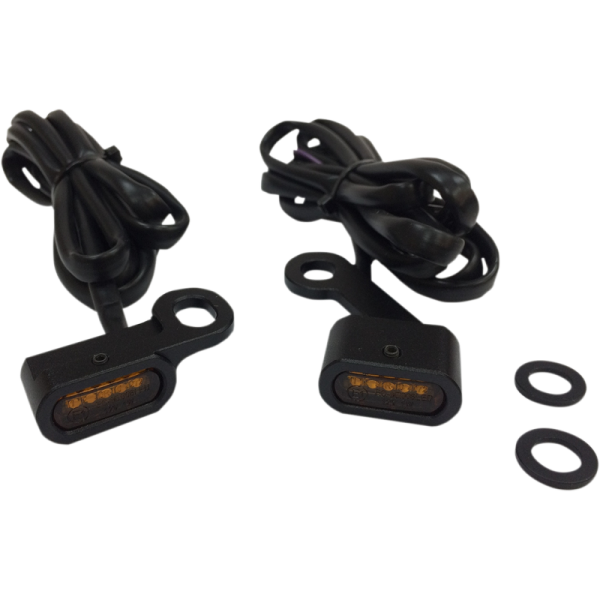 (image for) Drag Specialties LED Handlebar Marker Lights Black/Amber