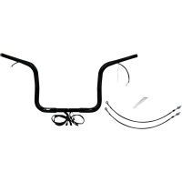 (image for) Pre-Wired EZ Install 1 1/4" Round Top Handlebar Gloss Black 12" Rise