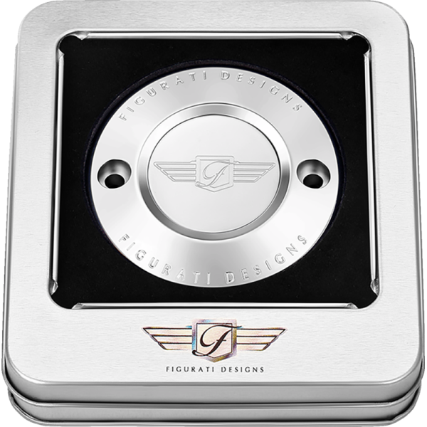 (image for) Timing Cover Mirror polished w/ Figurati Designs logo