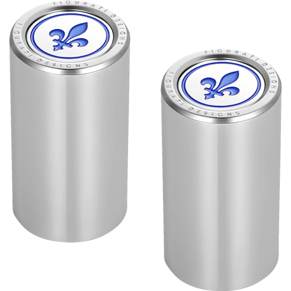 (image for) FIGURATI DESIGNS Docking Cover Mirror Polished w/ Blue Fleur-De-Lis