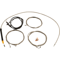 (image for) LA Choppers Plug-and-Play Complete Cable Kit, Stainless Braided, 15"-17" Handlebars
