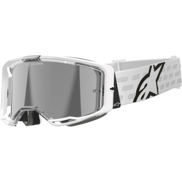 (image for) ALPINESTARS GOGGLES Alpinestars Vision 8 Goggle, Corp White/White with Mirror Silver Lens