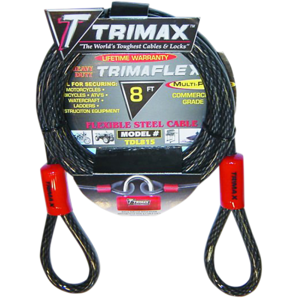 (image for) Trimax Max Security Dual-Loop Cable, 8' L x 15 mm dia.